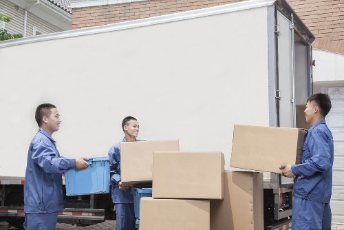 Packed boxes and furniture ready for a Soho home move