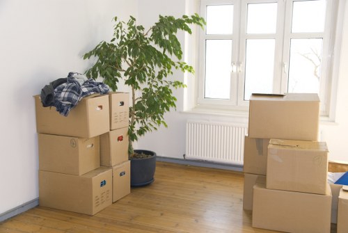 Packed household items ready for a flat removal in Soho