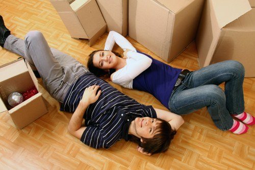 Commercial movers handling office equipment in central London